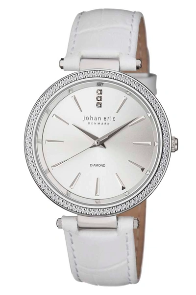 Shop Johan Eric Fredericia White Dial Ladies Watch Je-f1000-04-001
