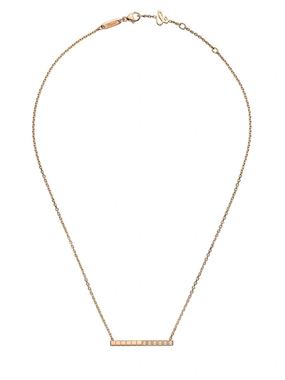 Shop Chopard Ice Cube 18k Rose Gold & Diamond Pendant Necklace