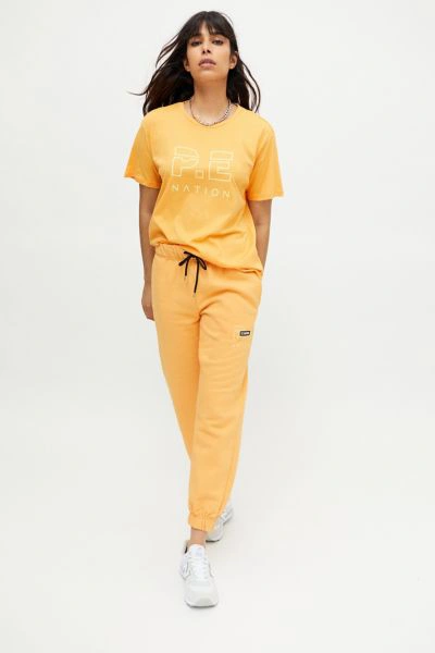 Shop P.e Nation Heads Up Logo Classic Jogger Pant In Orange