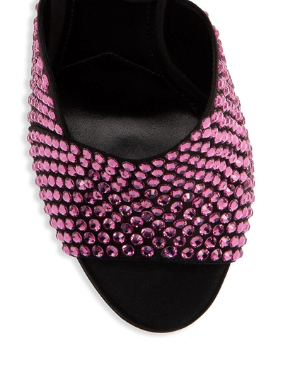 Shop Prada Women's Crystal-embellished Satin Ankle-strap Sandals In Rosa
