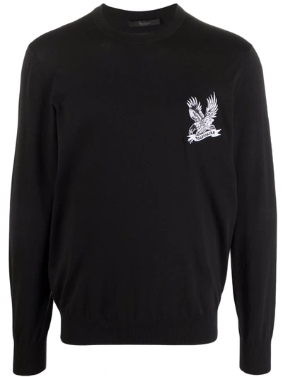 Billionaire Falcon-motif Long-sleeved Sweater In Schwarz