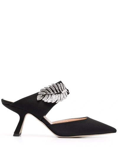 Shop Nicholas Kirkwood Monstera 70mm Mules In Schwarz