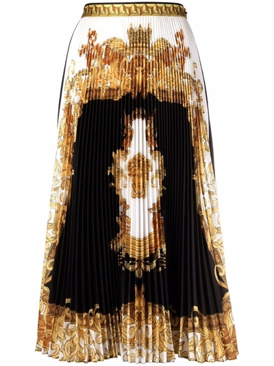 Shop Versace Trompe L'oleil Pleated Skirt In Schwarz