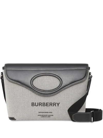 Shop Burberry Pocket Horseferry-print Messenger Bag In Schwarz