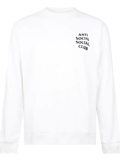 Shop Anti Social Social Club Cherry Blossom Crew-neck Sweatshirt In Weiss