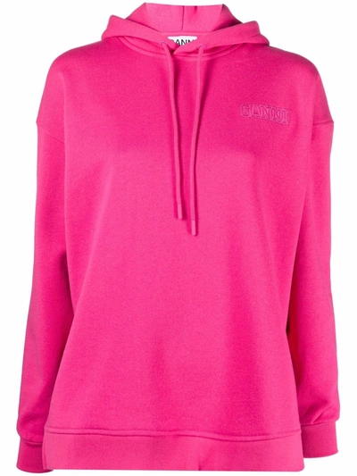 Shop Ganni Software Isoli Oversized Hoodie In Rosa
