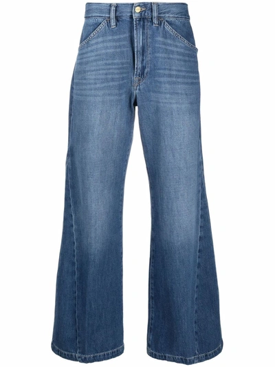 Shop Frame Le Baggy Wide-leg Jeans In Blau