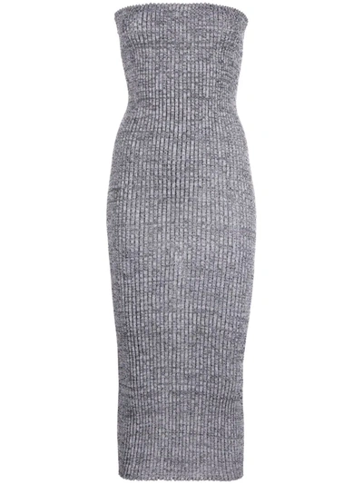 Shop A. Roege Hove Ribbed-knit Tube Dress In Grau