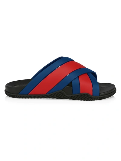Shop Gucci Rubber Slide Sandals In Blue