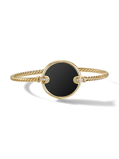 Shop David Yurman Women's Dy Elements Bracelet In 18k Yellow Gold With Mother-of-pearl & Pavé Diamonds In Mother Of Pearl