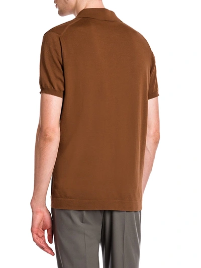 Shop Loro Piana Men's Short-sleeve New Bay Cotton Polo In Toffee