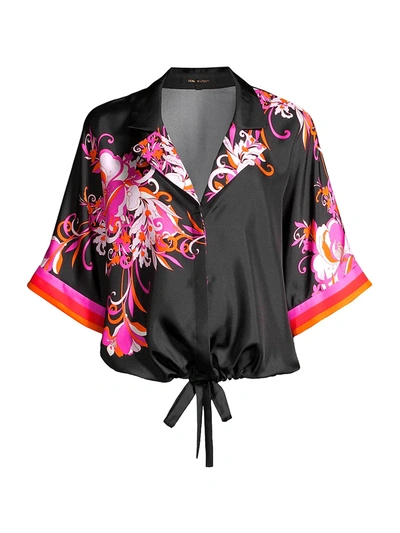 Shop Kobi Halperin Women's Bobbi Silk Floral Jacket In Punch Multi