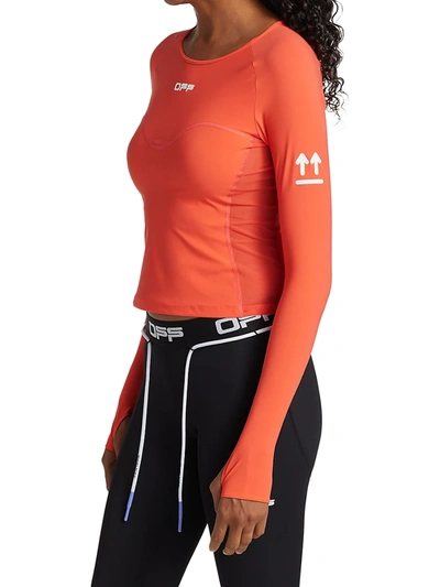 Shop Off-white Active Long Sleeve Top In Coral Red