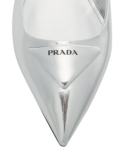 Shop Prada Women's Logo Driver Slingback Mules In Nero