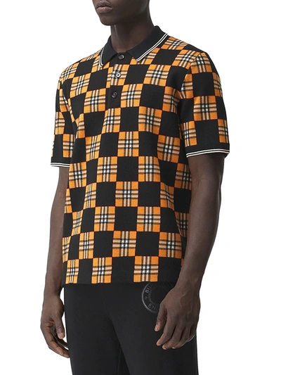 Shop Burberry Blakeford Wool Polo In Bright Orange