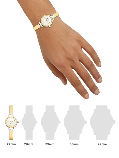 Shop Tory Burch The Kira Two-tone Stainless Steel Bracelet Watch In White Gold