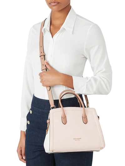 Shop Kate Spade Knott Leather Crossbody Bag In Chalk Pink