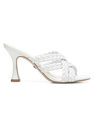 Shop Sam Edelman Marjorie Strappy Leather Sandals In Bright White