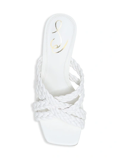 Shop Sam Edelman Marjorie Strappy Leather Sandals In Bright White