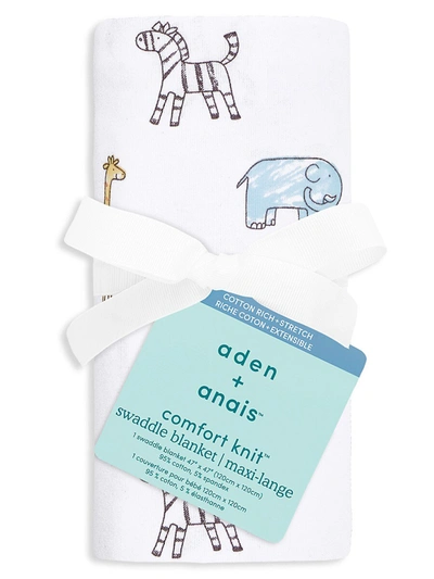 Shop Aden + Anais Infant Jungle Jammin Comfort Knit Swaddle Blanket In White