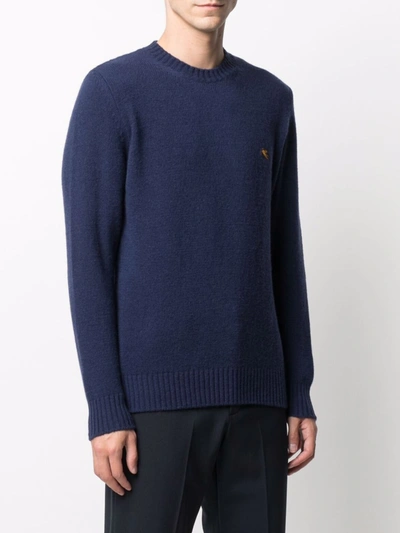 Shop Etro Wool Crew Neck Sweater In Blue