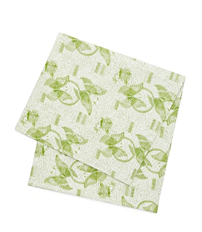 Tory Burch Butterfly Batik Square Tablecloth, 70" X 70" In Green