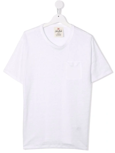 Shop Mc2 Saint Barth Teen Alex Chest-pocket T-shirt In White