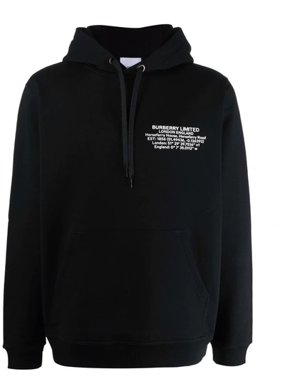 Shop Burberry Logo-print Drawstring Hoodie In Black