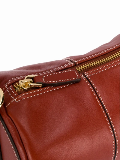 Shop Manu Atelier Cylinder Leather Shoulder Bag In Brown