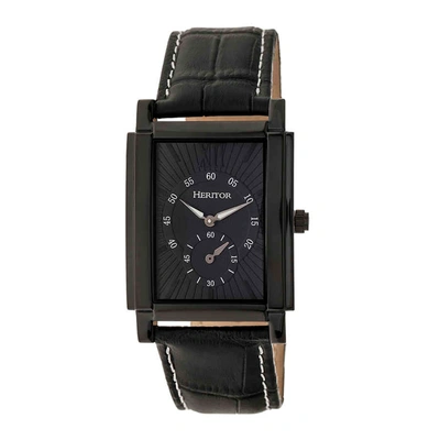 Shop Heritor Frederick Automatic Black Dial Mens Watch Hr6106