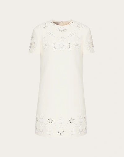 Shop Valentino San Gallo Edition Crepe Couture Short Dress In Ivory