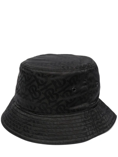 Burberry Black Monogram Jacquard Bucket Hat | ModeSens