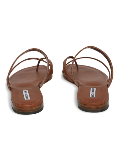 Shop Manolo Blahnik Susa Leather Thong Sandal, Brown