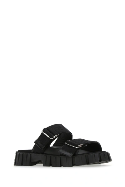 Shop Fendi Black Fabric  Force Slippers  Nd  Uomo 6+