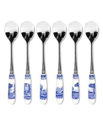 Spode Blue Italian Set Of 6 Teaspoons