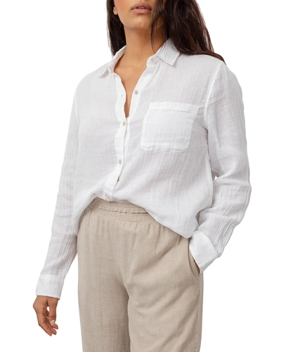 Rails Ellis Button-down Long-sleeve Solid Shirt In White