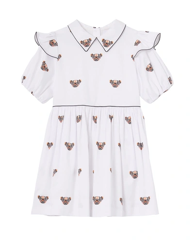 Shop Burberry Girl's Dorothea Printed Bear Dress, Size 3-10 In White Ip Pattern