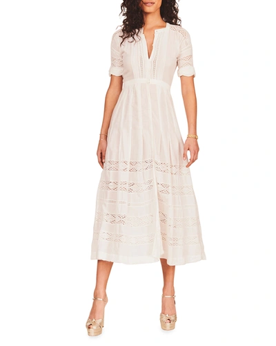 Shop Loveshackfancy Edie Lace-inset Cotton Dress, White
