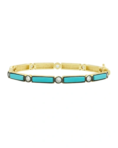 Shop Freida Rothman Color Theory Baguette Bar Bangle In Gold And Black