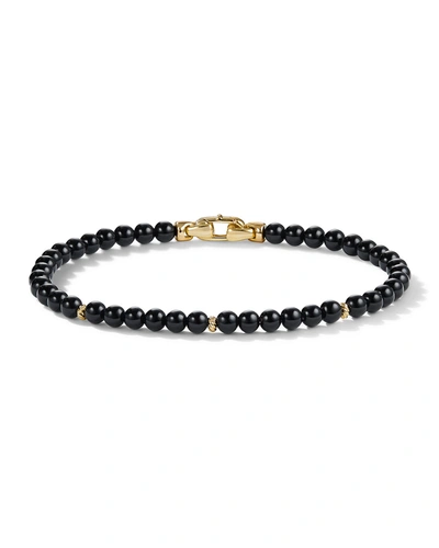Shop David Yurman Spiritual Bead Bracelet With Black Onyx And Gold