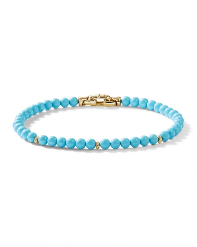 Shop David Yurman Spiritual Bead Bracelet With Turquoise And Gold