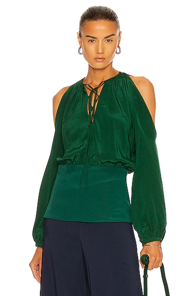 Shop Silvia Tcherassi Kate Blouse In Emerald