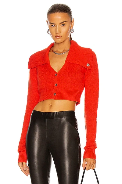 Shop Helmut Lang Tucked Cropped Cardigan In Flare
