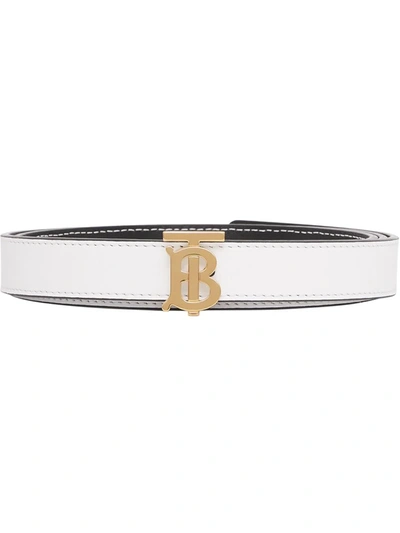 Shop Burberry Reversible Logo-buckle Belt In Weiss