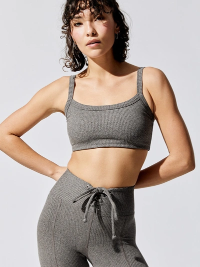 Shop Year Of Ours Ribbed 2.0 Bralette In Heather Grey