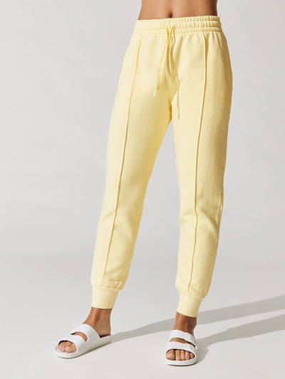 Shop Jonathan Simkhai Standard Niya Terry Sweatshirt Track Pant In Lemon