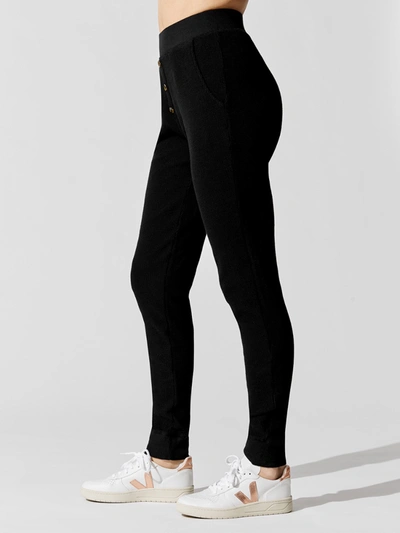 Shop Donni Thermal Henley Sweatpant In Black