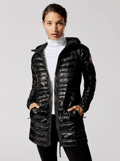 Shop Canada Goose Hybridge Lite Hooded Coat In Black
