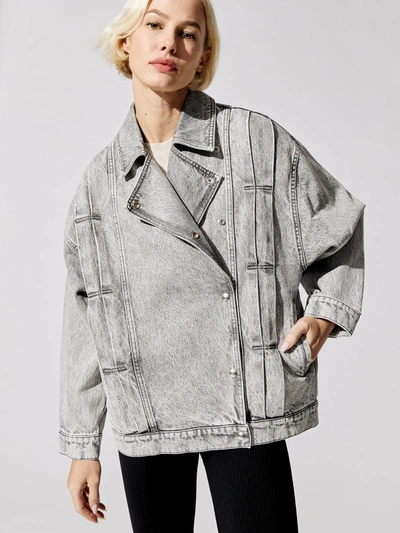 Shop Iro Noumi Oversized Denim Jacket In Smoke Grey
