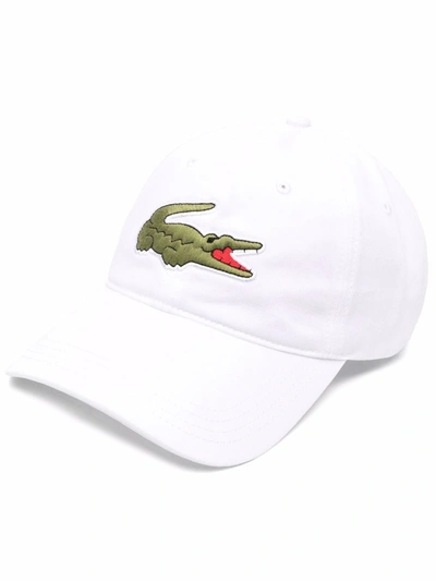 Shop Lacoste Logo Embroidered Baseball Cap In White